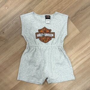 Harley-Davidson Light Gray Romper with Orange Logo